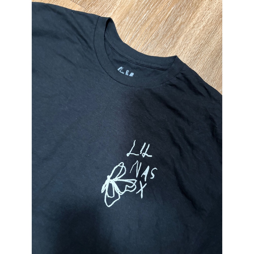 Lil Nas‎ X Ceremony of Roses Black Angel Wings Puff Print Graphic Tee Mens XL